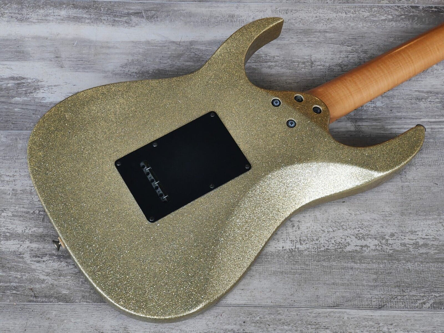 1990's Ibanez HSH RG Superstrat (Metallic Gold Flake w/Matching Headstock)