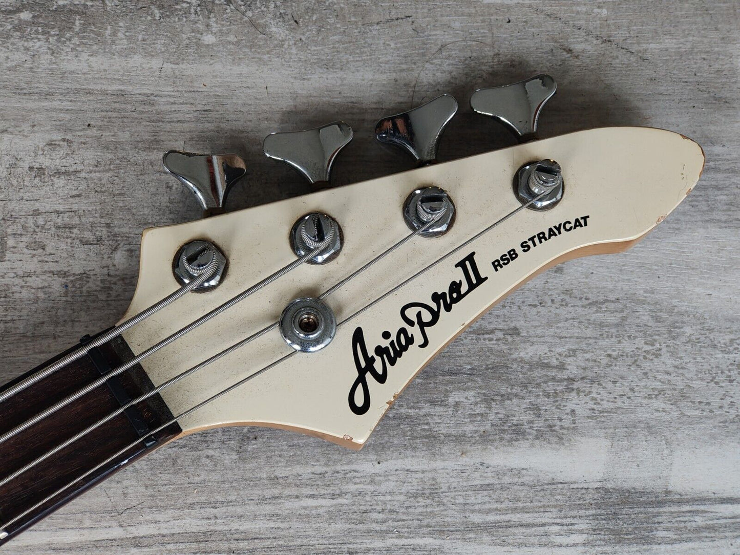 1980's Aria Pro II RSB-Straycat Bass w/Kahler Tremolo System (White)