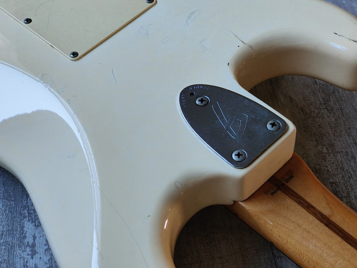 1989 Fender Japan ST72-65 '72 Reissue Blackmore Scalloped Stratocaster (White)