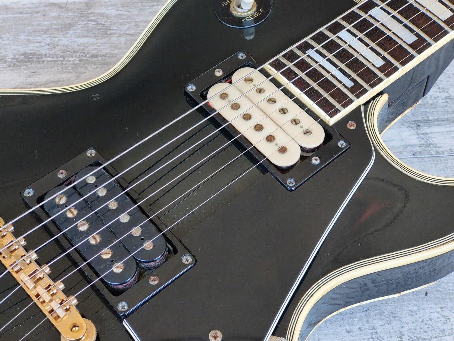1976 Aria Pro II Japan LC-500 Les Paul Custom (Black/Ebony)