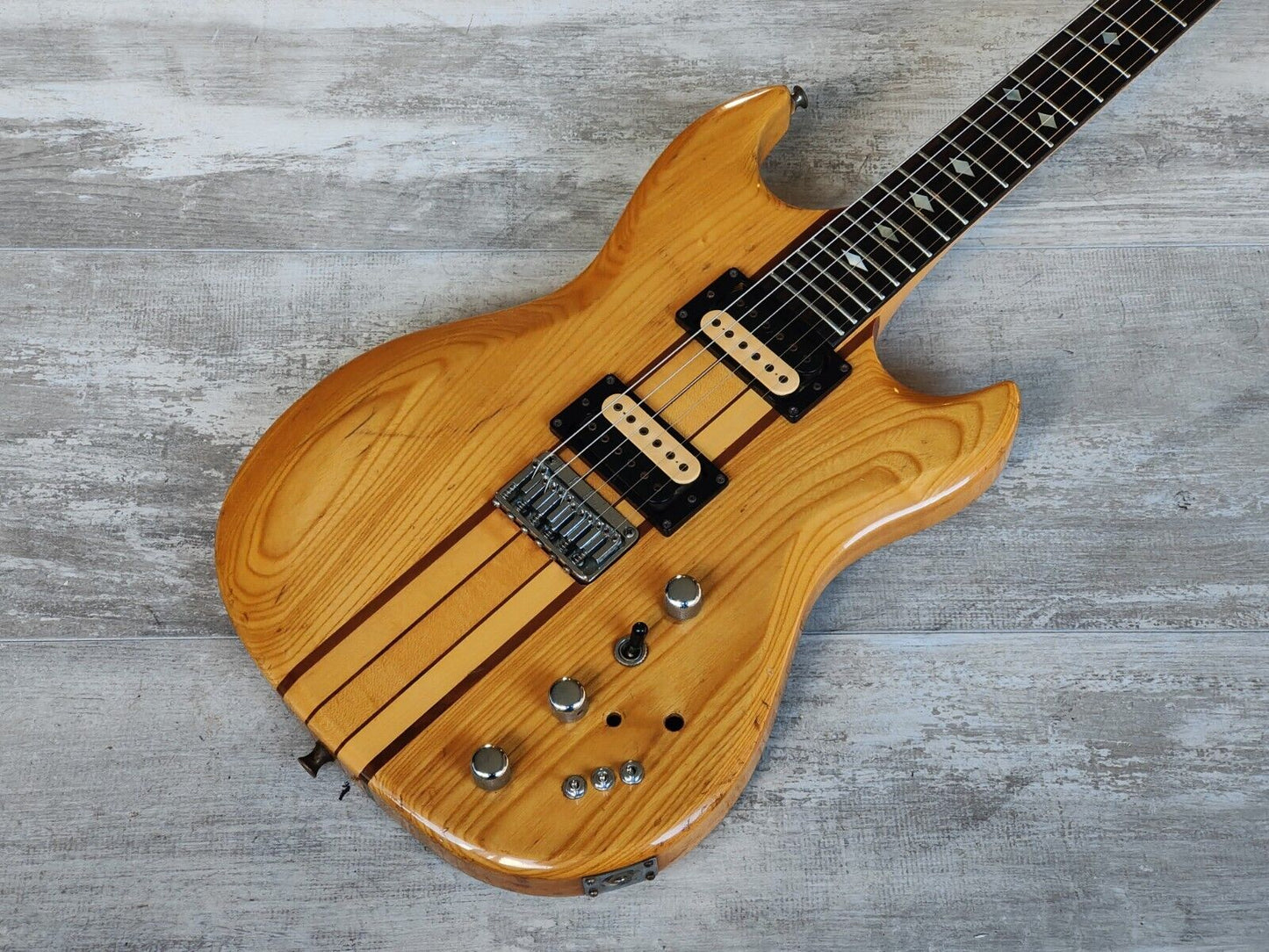 1979 Aria Pro II Japan (Matsumoku) TS-600 Neckthrough Double Cutaway (Natural)