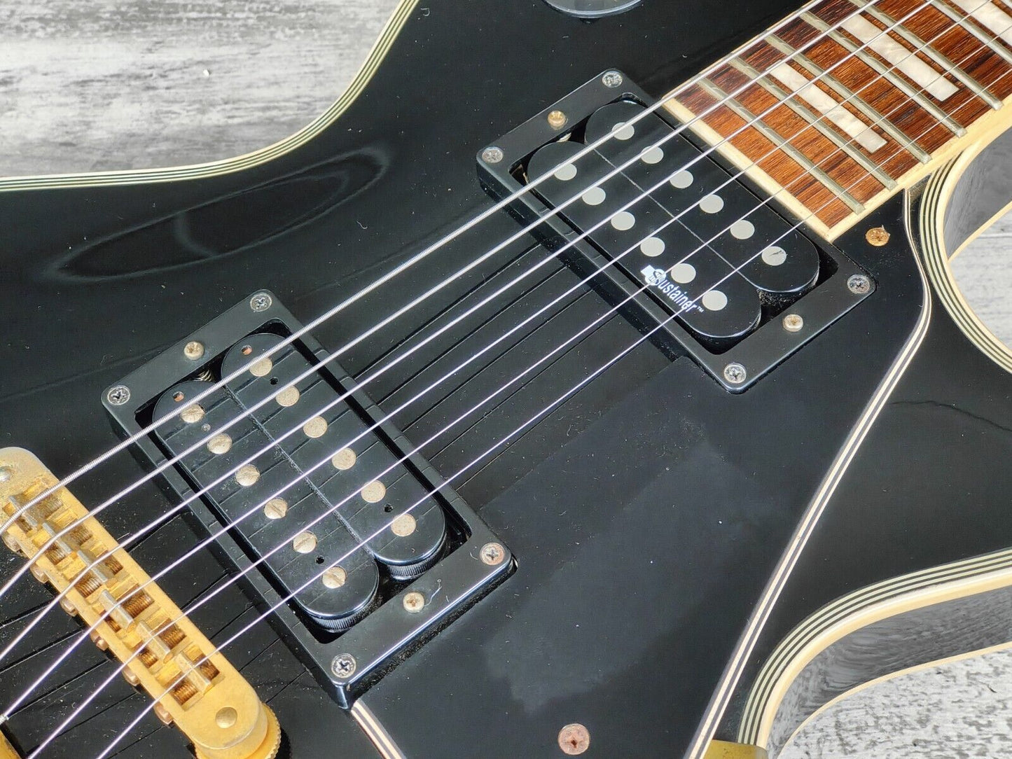 2008 Burny RLC-70S Les Paul Custom w/Fernandes Sustainer (Black)