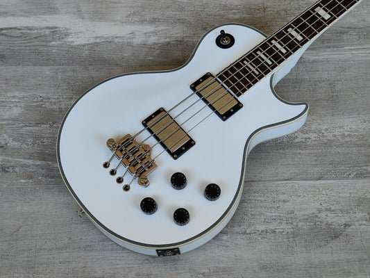2012 Burny LPB-Custom Les Paul Custom Medium Scale Bass (Snow White)