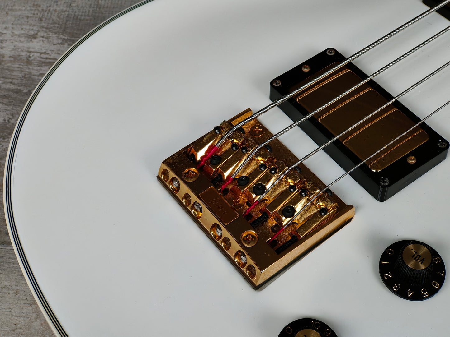 1990 Greco Japan EGB-850 Les Paul Custom Short Scale Bass (White)