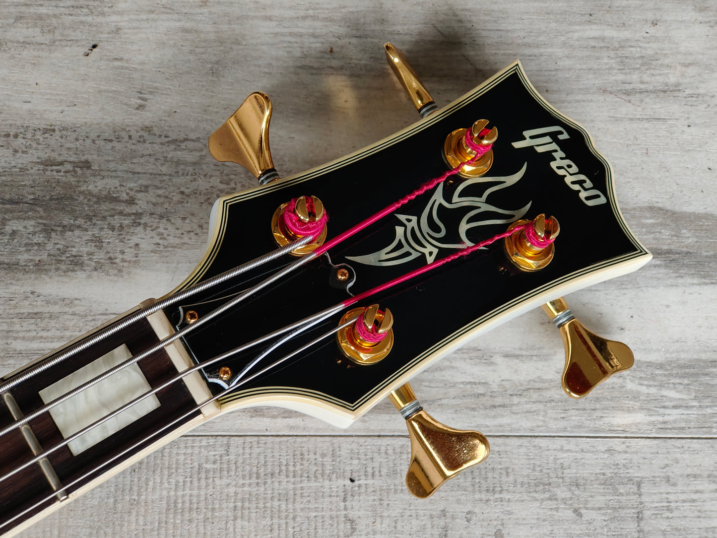 1990 Greco Japan EGB-850 Les Paul Custom Short Scale Bass (White)