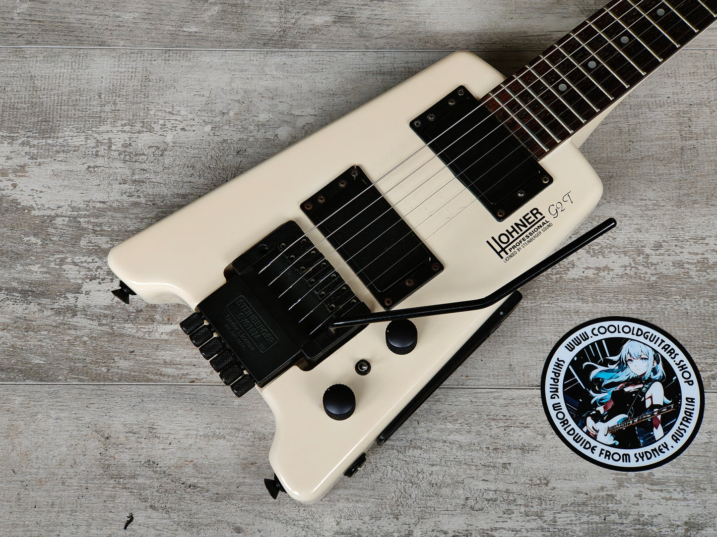 1990 Hohner G2T Headless Guitar w/Steinberger System (White)