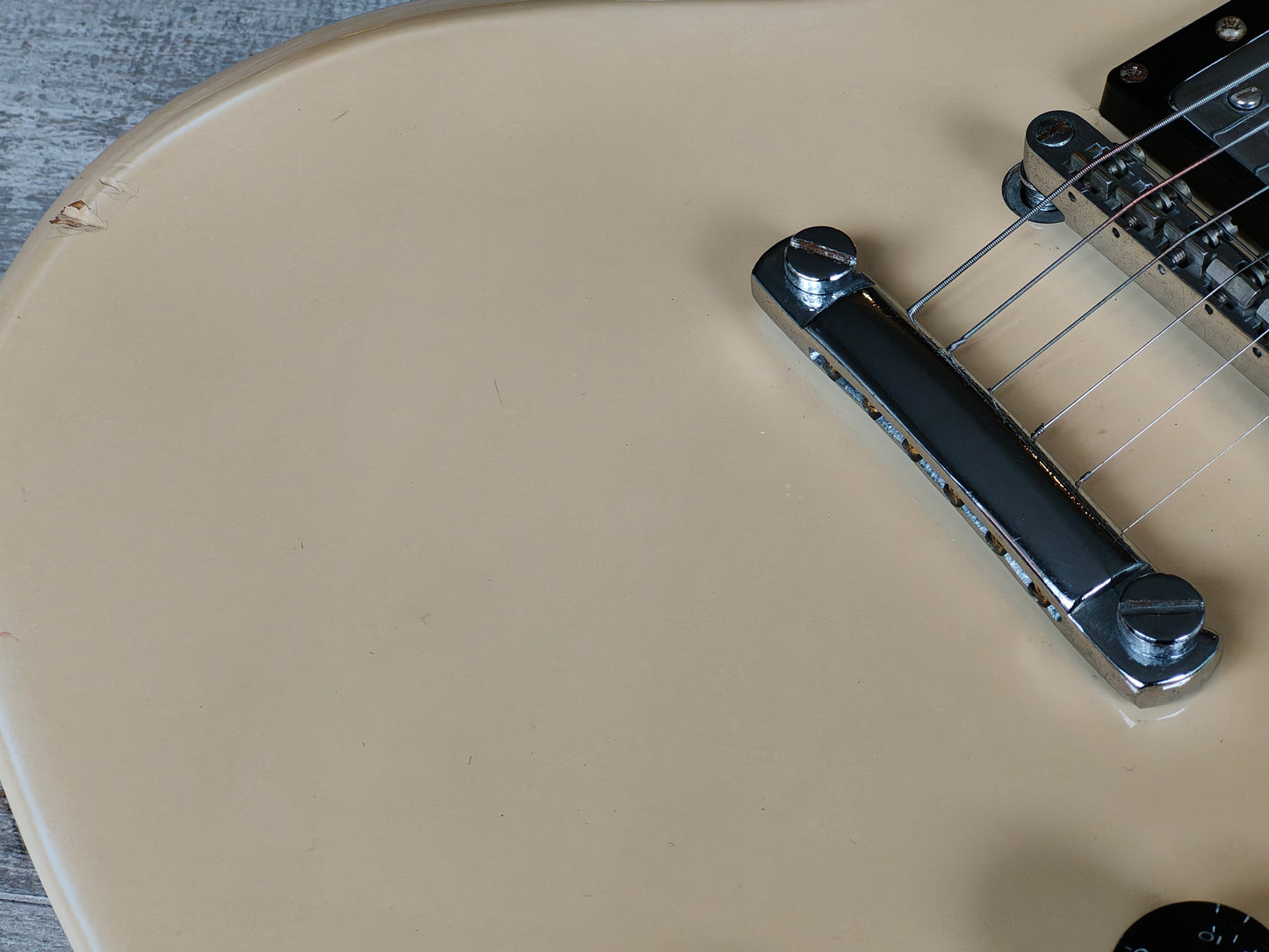 1990 Samick SG-7 Japanese Market Double Cutaway (Aged White)