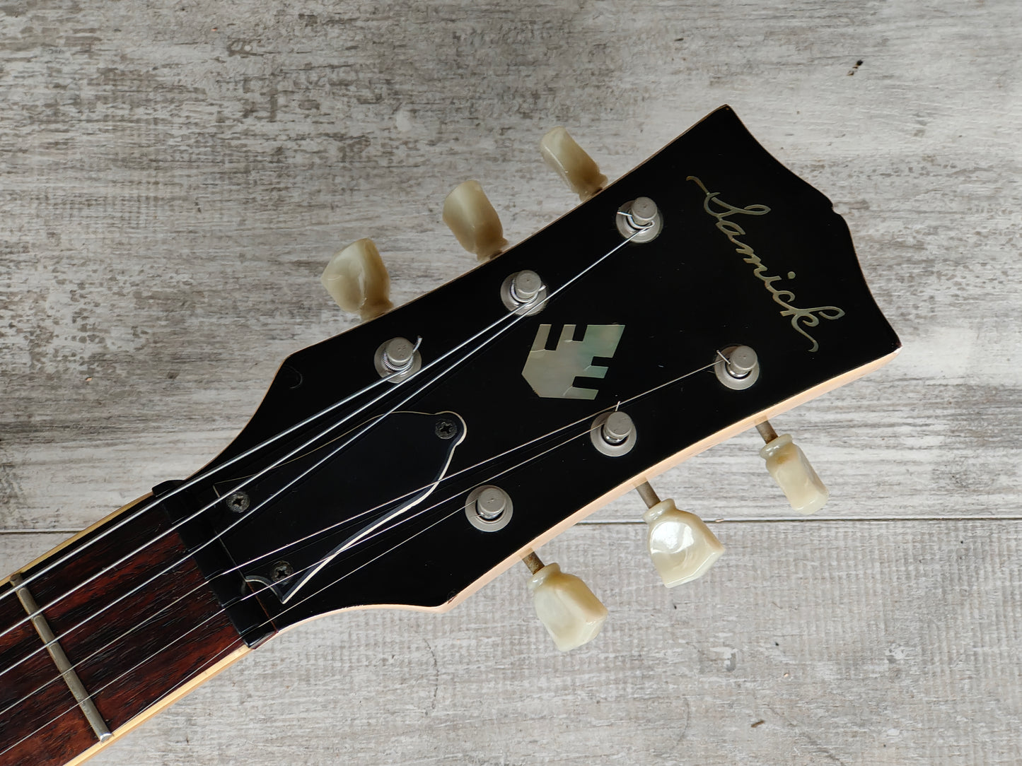 1990 Samick SG-7 Japanese Market Double Cutaway (Aged White)