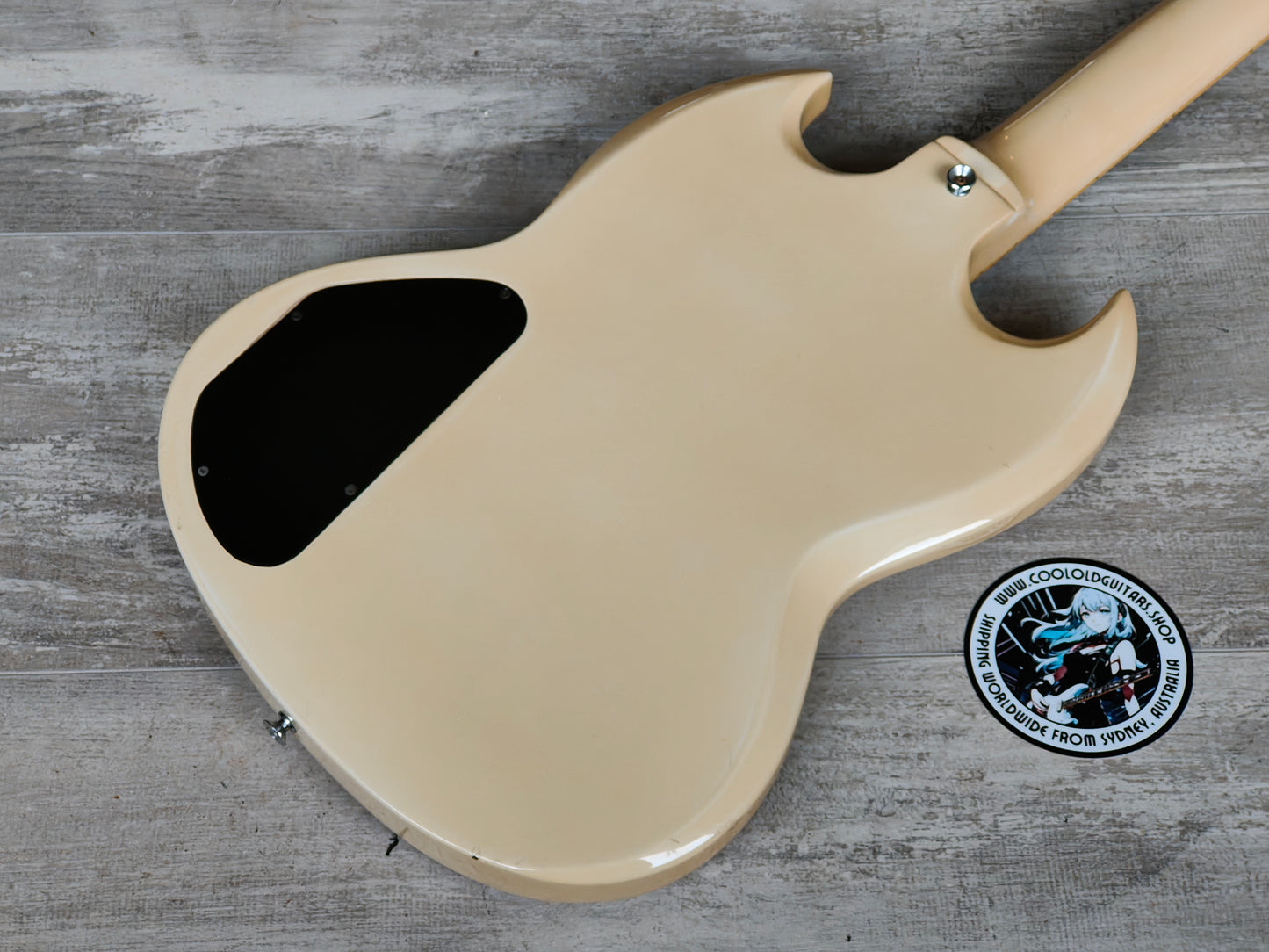 1990 Samick SG-7 Japanese Market Double Cutaway (Aged White)