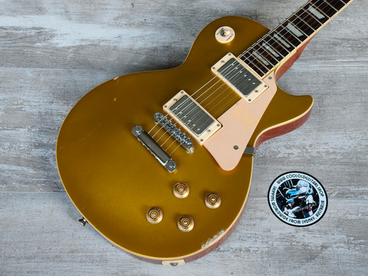 Blitz by Aria Pro II Leopard Les Paul Standard (Goldtop)