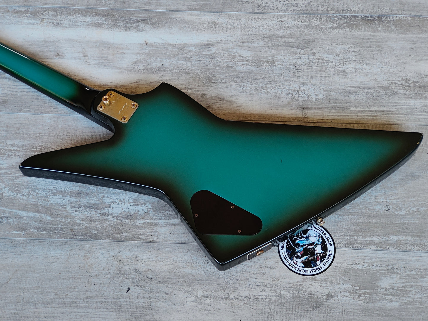 1983 Aria Pro II ZZB-DELUXE Explorer Bass (Blue-Black Burst)