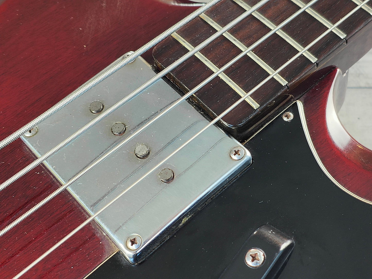 1974 Greco Japan EB420 SG EB Double Cutaway Bass (Cherry Red)