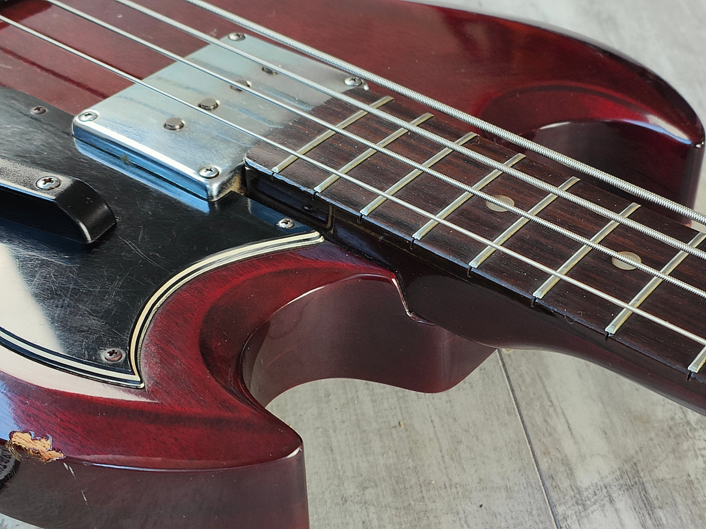 1974 Greco Japan EB420 SG EB Double Cutaway Bass (Cherry Red)