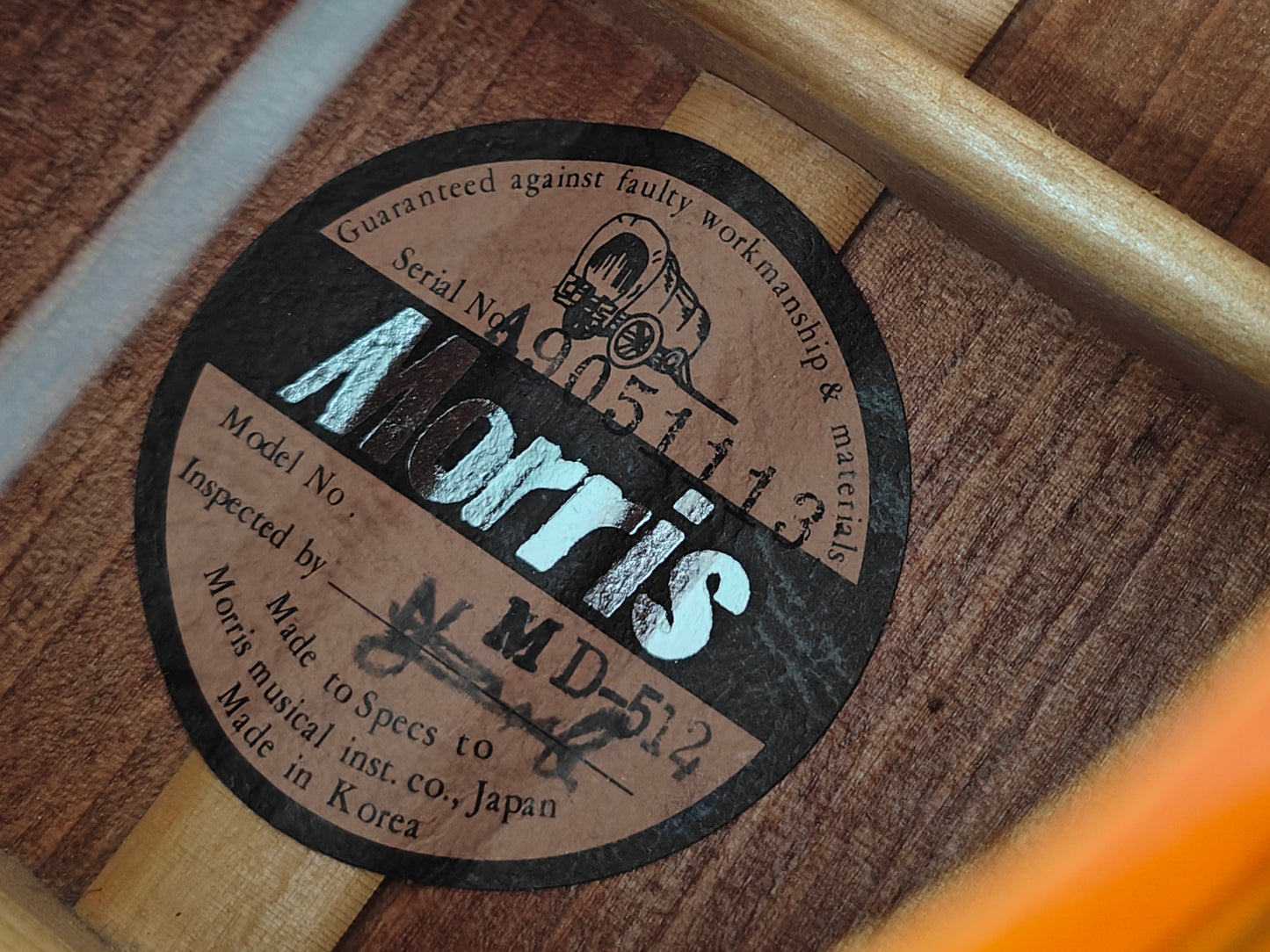 1990 Morris MD-512 Dreadnought Acoustic Guitar (Sunburst)