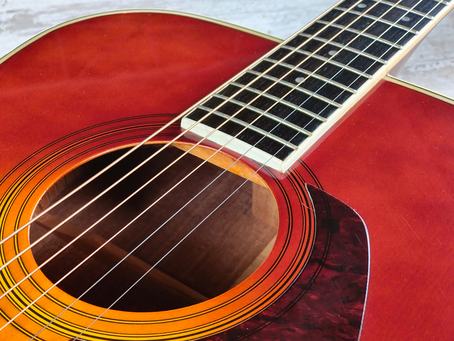 1990 Morris MD-512 Dreadnought Acoustic Guitar (Sunburst)