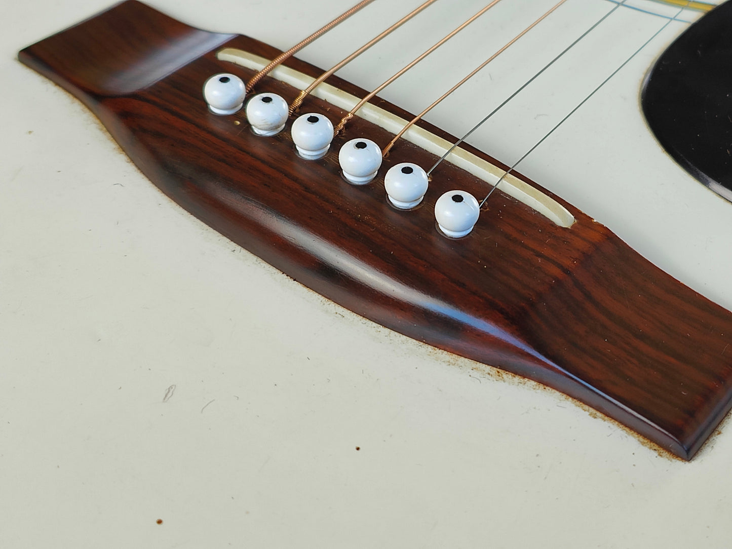 1970's Suzuki Japan F-90W Folk Acoustic Guitar (White)