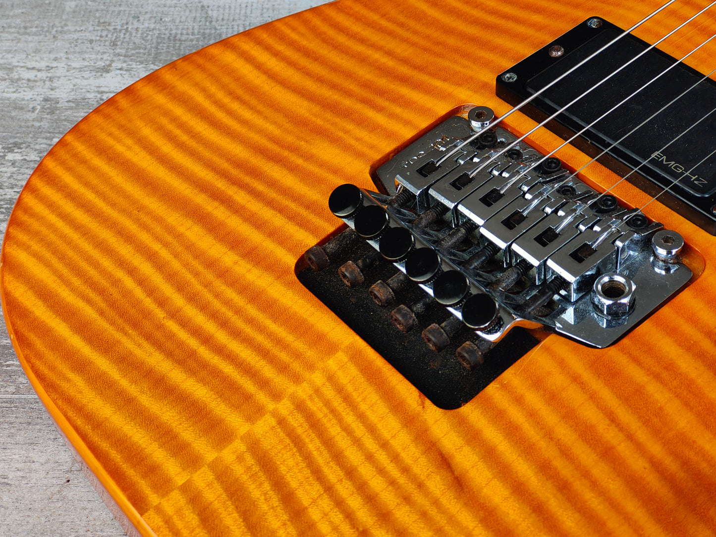 1998 Jackson Stars Japan ADK-905 Arch Top Dinky Superstrat (Flame Amber)