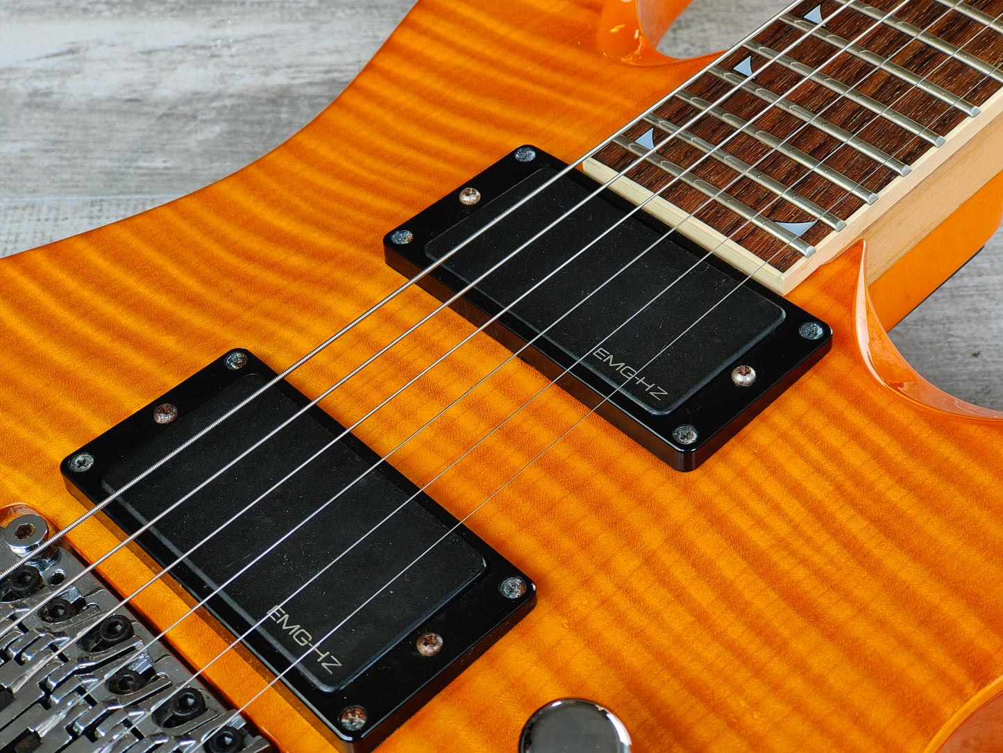1998 Jackson Stars Japan ADK-905 Arch Top Dinky Superstrat (Flame Amber)