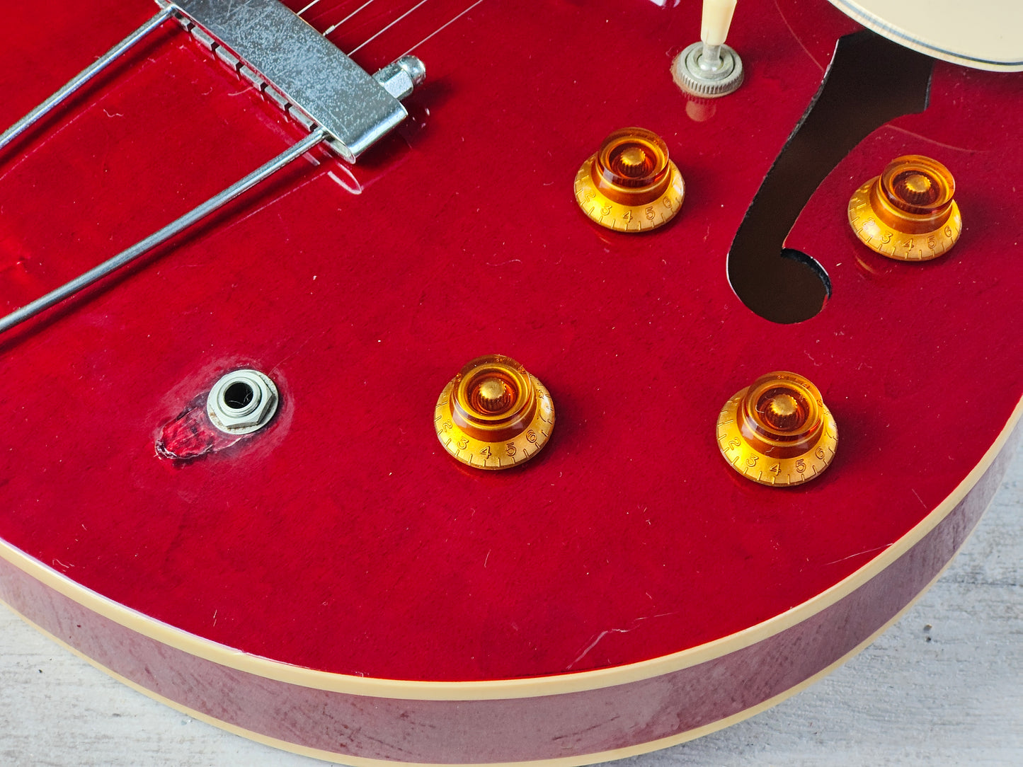 2003 Aria Pro II TA-600 Semi-Hollowbody w/P90's (Transparent Red)