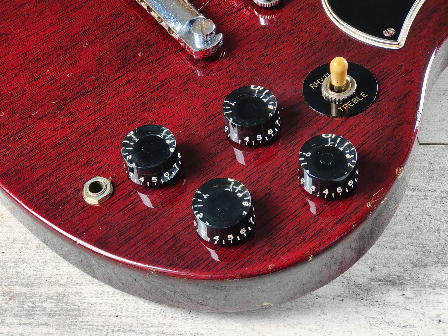 1981 Aria Pro II Japan SL-500D '61 SG Double Cutaway (Cherry Red)