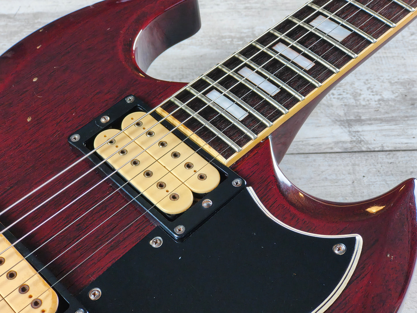 1981 Aria Pro II Japan SL-500D '61 SG Double Cutaway (Cherry Red)