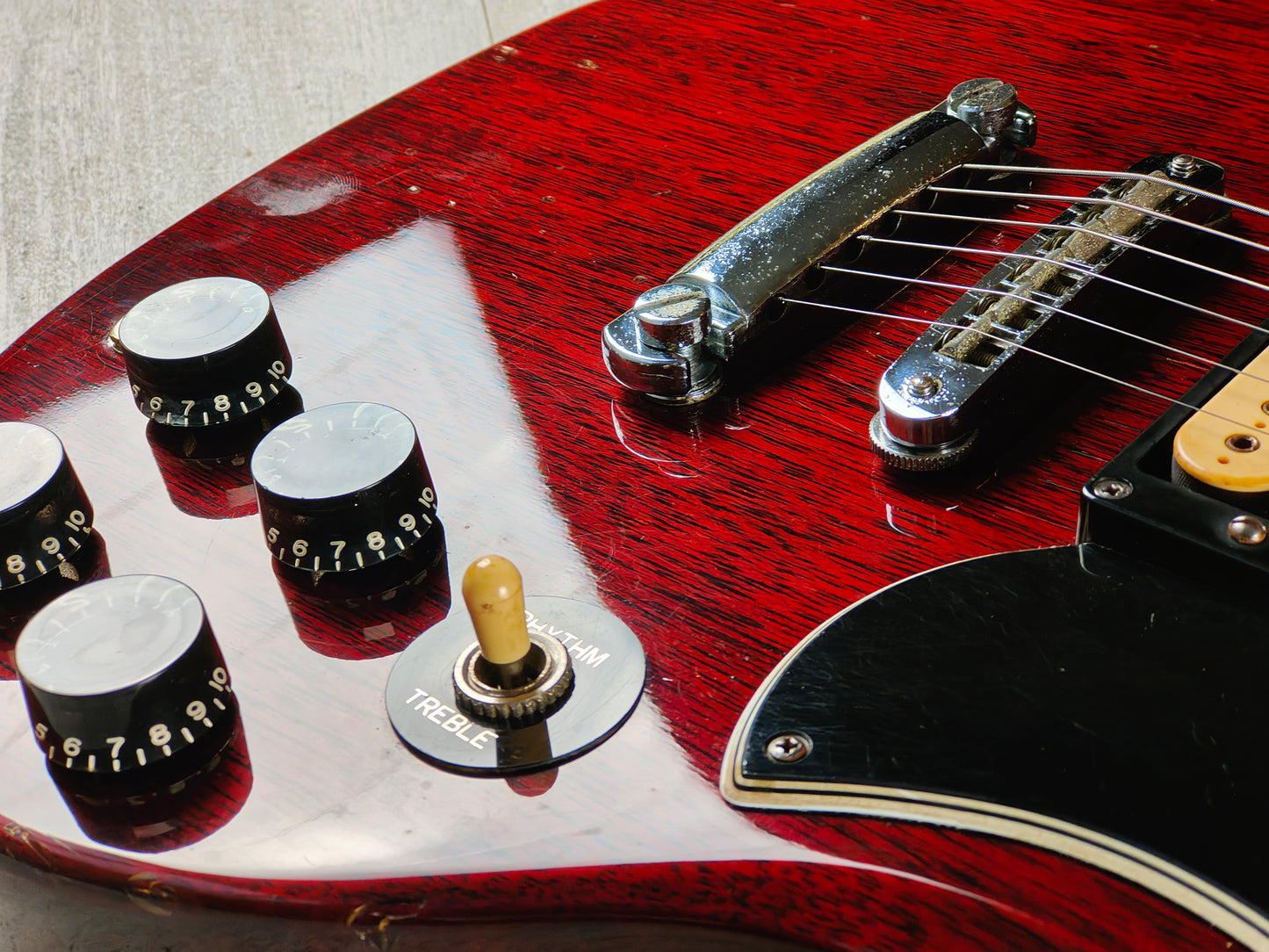 1981 Aria Pro II Japan SL-500D '61 SG Double Cutaway (Cherry Red)