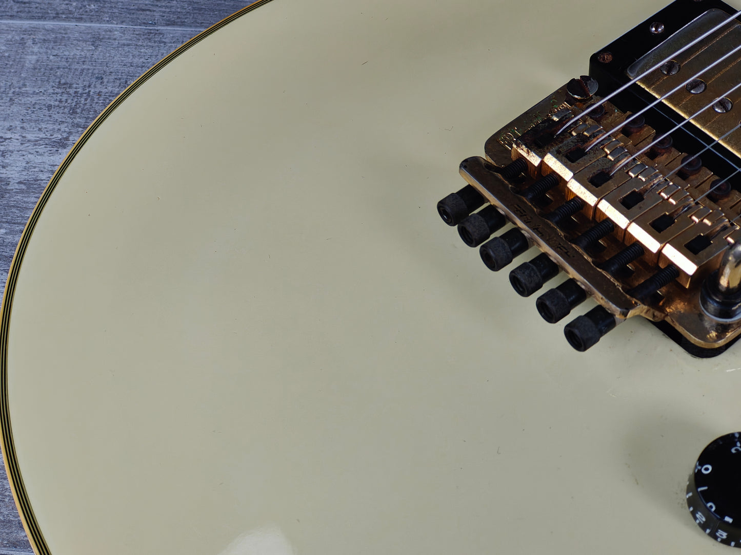 1988 Burny Japan LC-100YS Les Paul Custom w/Tremolo (Aged White)