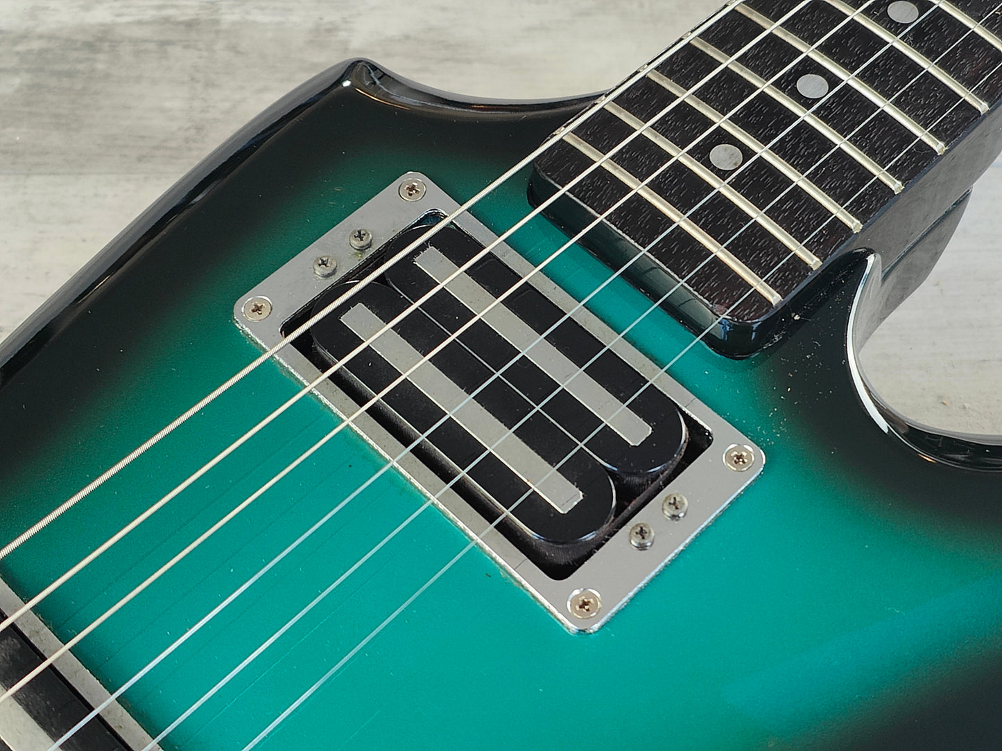 1984 Aria Pro II Japan ZZ Deluxe Explorer (Black Blue Sunburst)