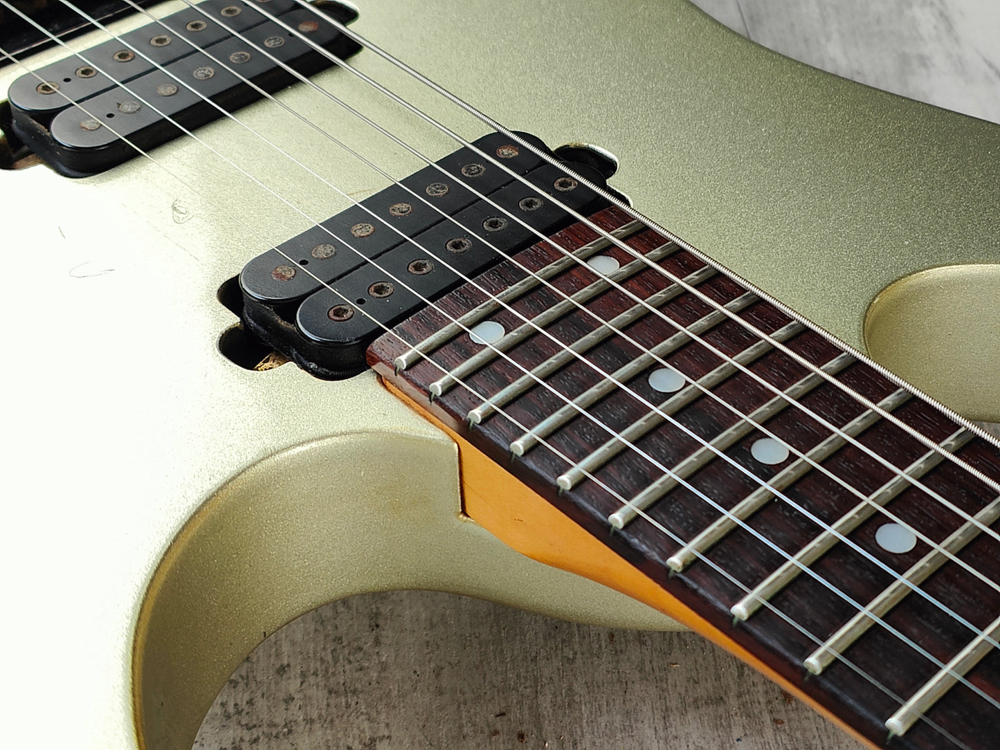 2000 Ibanez Japan RG7621 7 String HH Superstrat (Zinc Silver)
