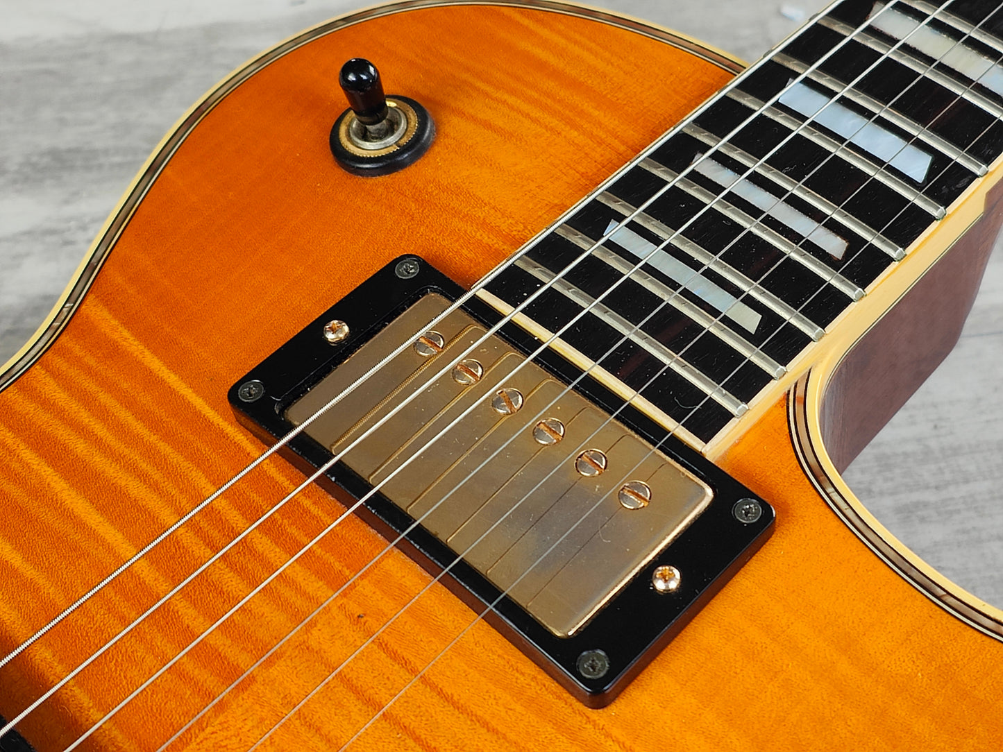1996 Greco Japan LG-120 Eclipse Style Les Paul w/Gibson Pickups (Flame Amber)