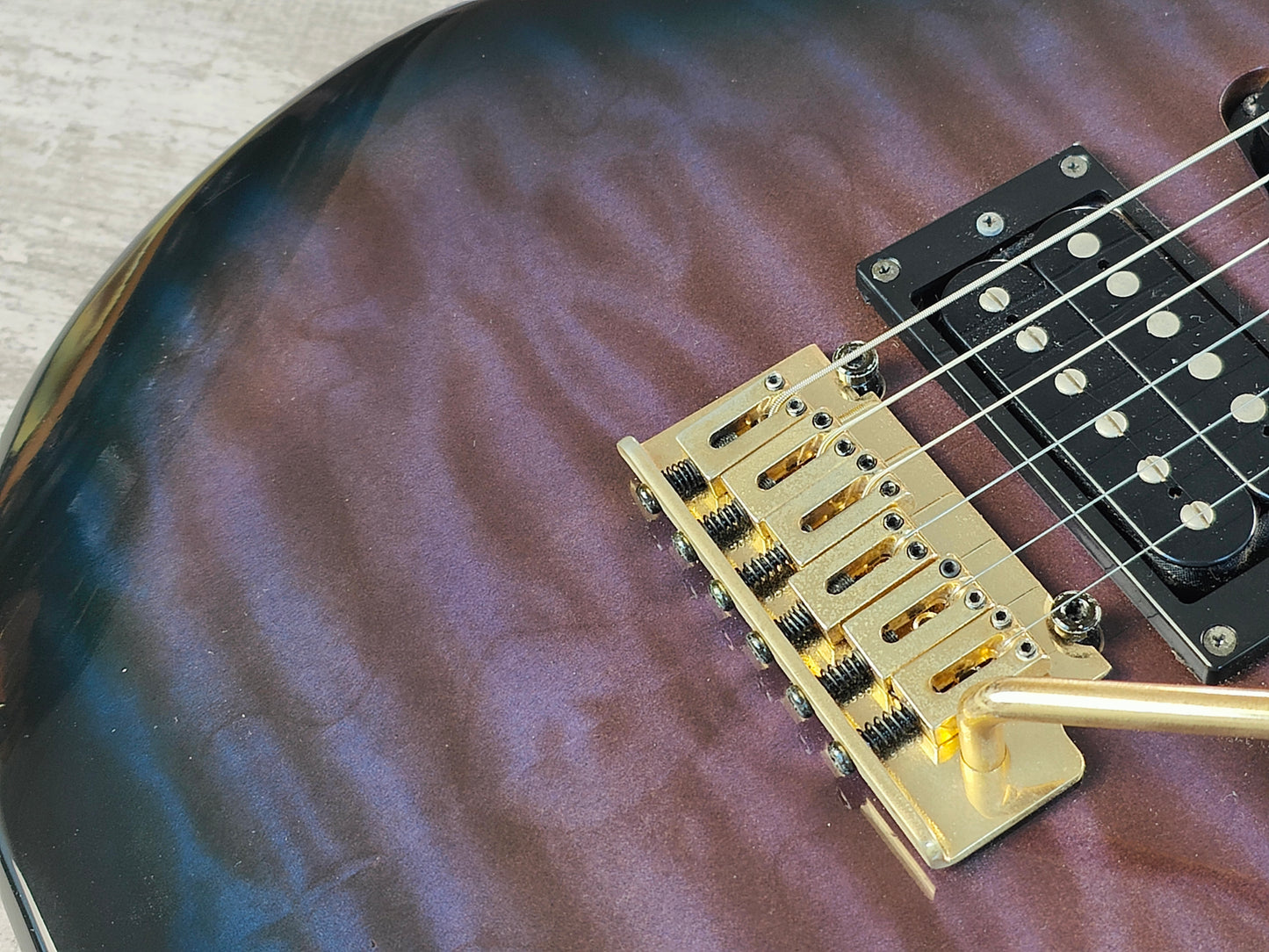 1996 Ibanez Japan RX170 HSH Superstrat (Transparent Blue/Purple)