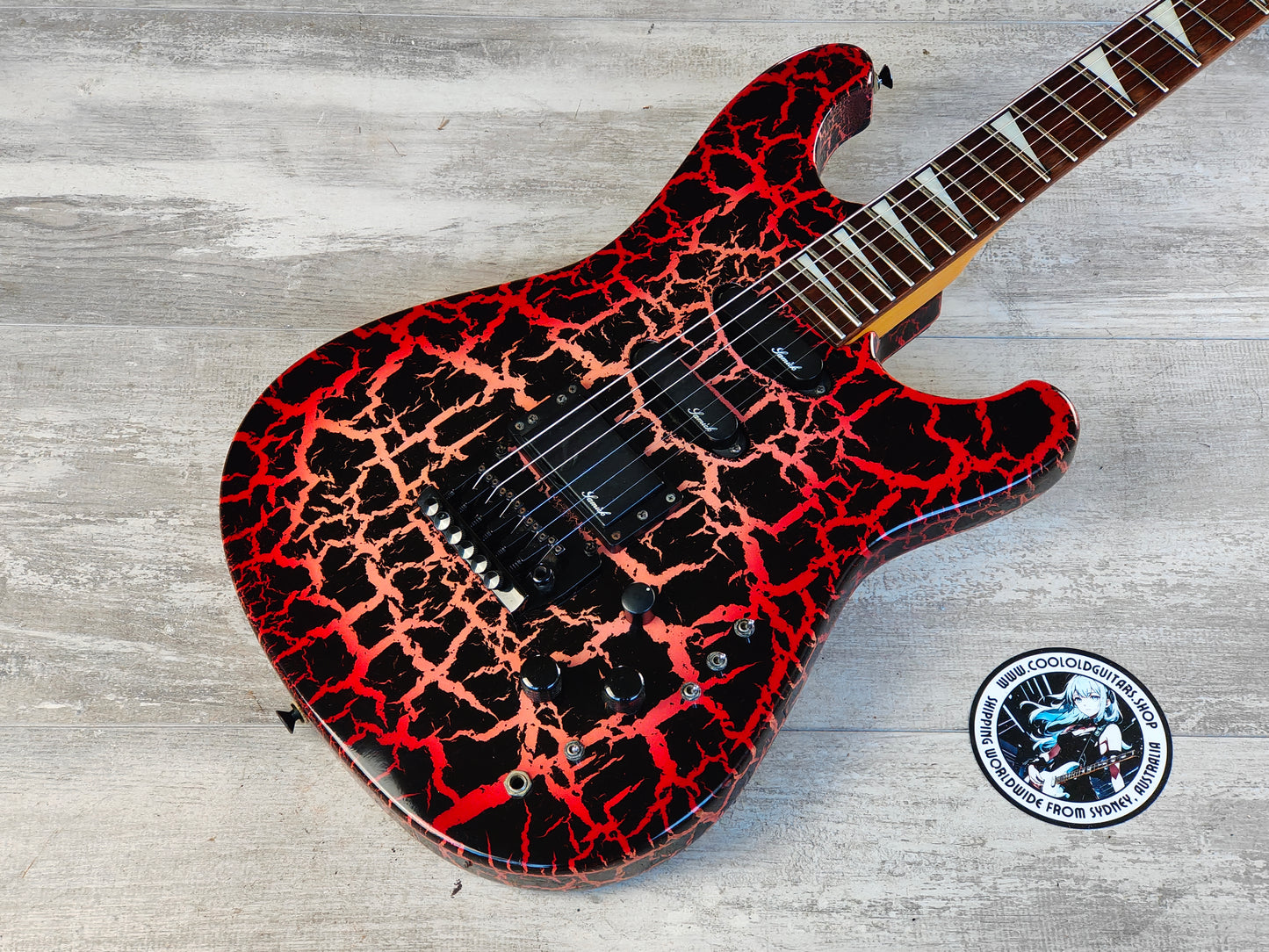 1989 Samick IKRB-421 "Roadstar" Superstrat (Red Crackle)