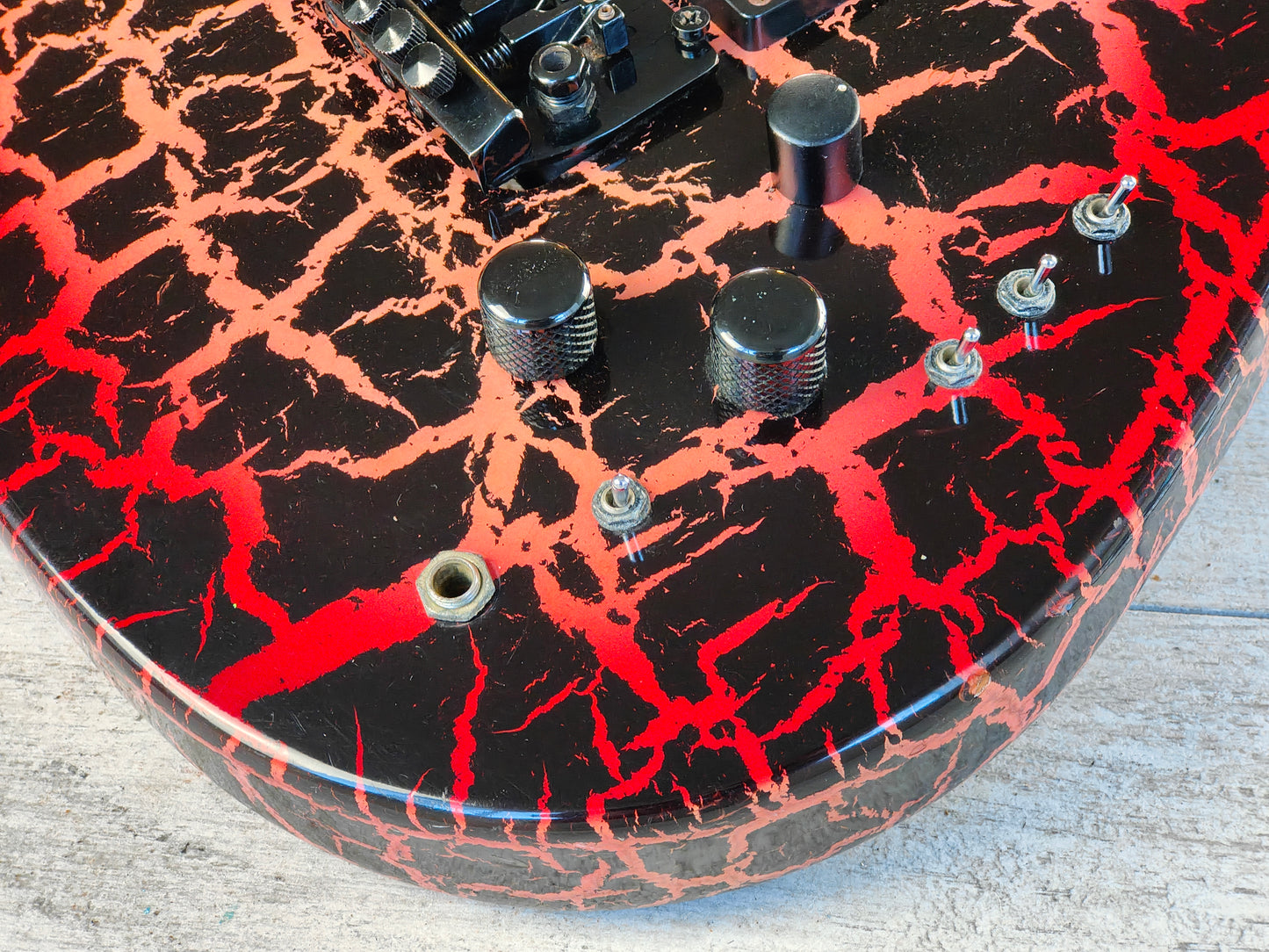 1989 Samick IKRB-421 "Roadstar" Superstrat (Red Crackle)