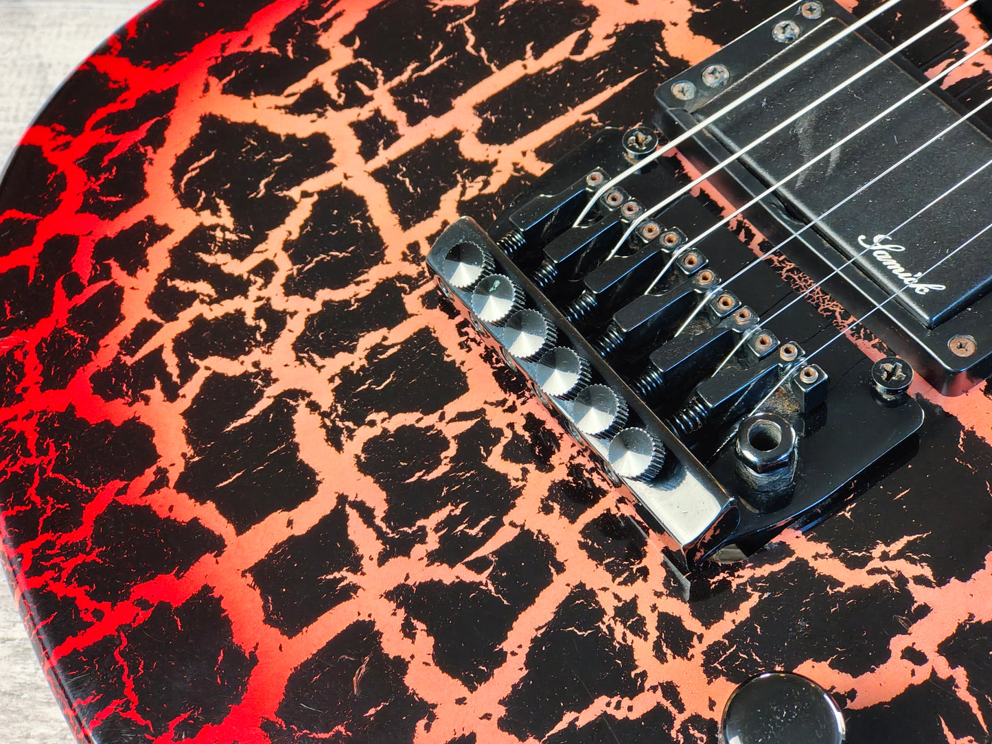 1989 Samick IKRB-421 "Roadstar" Superstrat (Red Crackle)