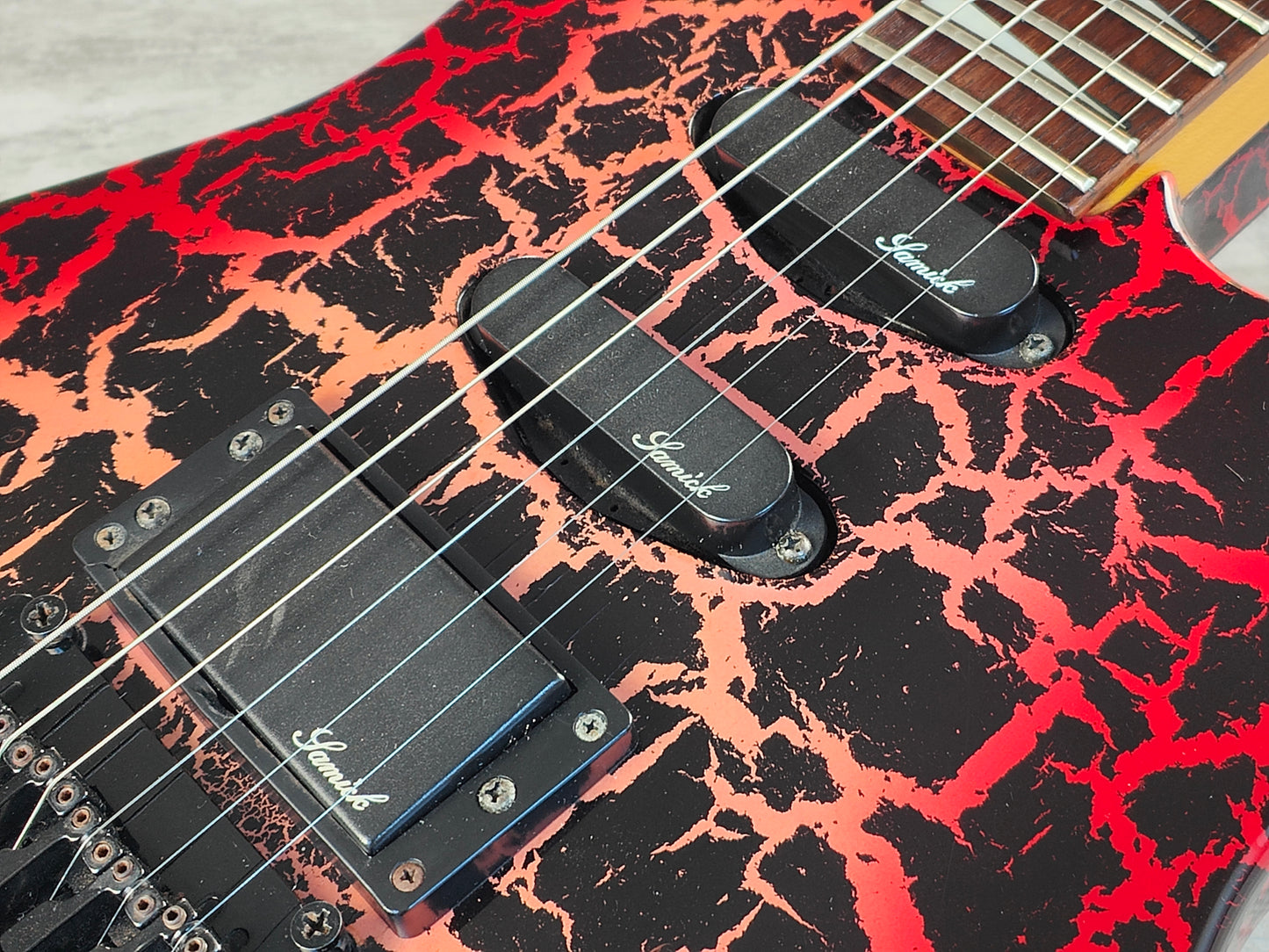 1989 Samick IKRB-421 "Roadstar" Superstrat (Red Crackle)