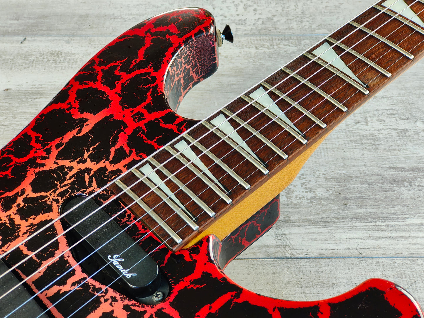 1989 Samick IKRB-421 "Roadstar" Superstrat (Red Crackle)