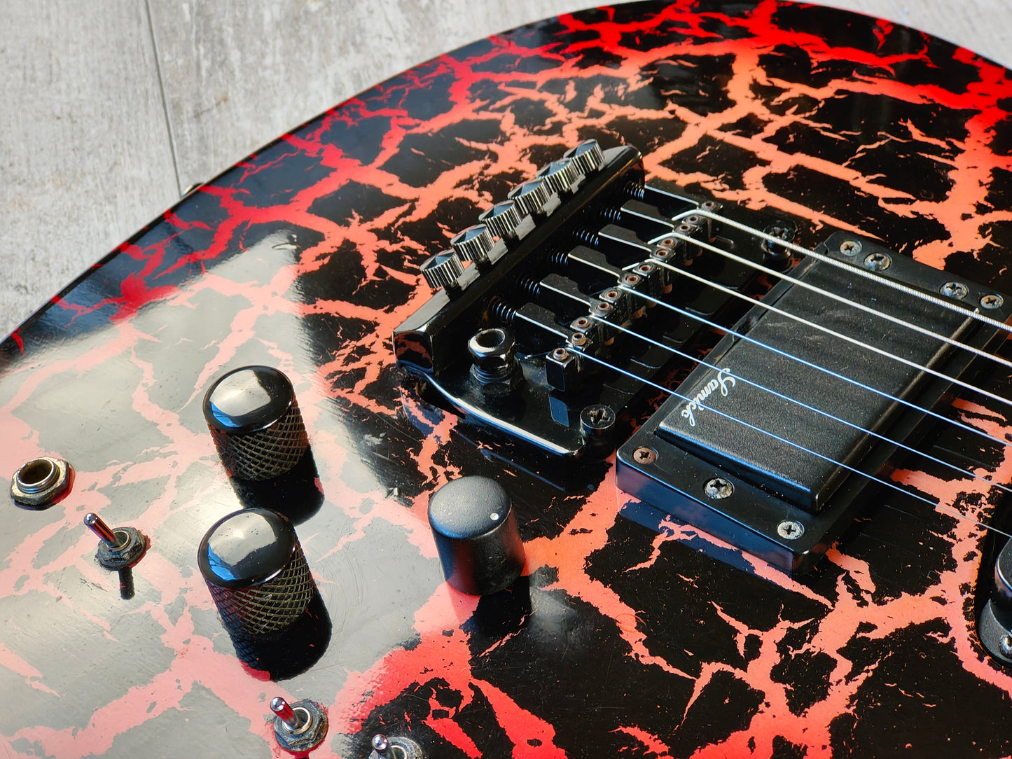 1989 Samick IKRB-421 "Roadstar" Superstrat (Red Crackle)