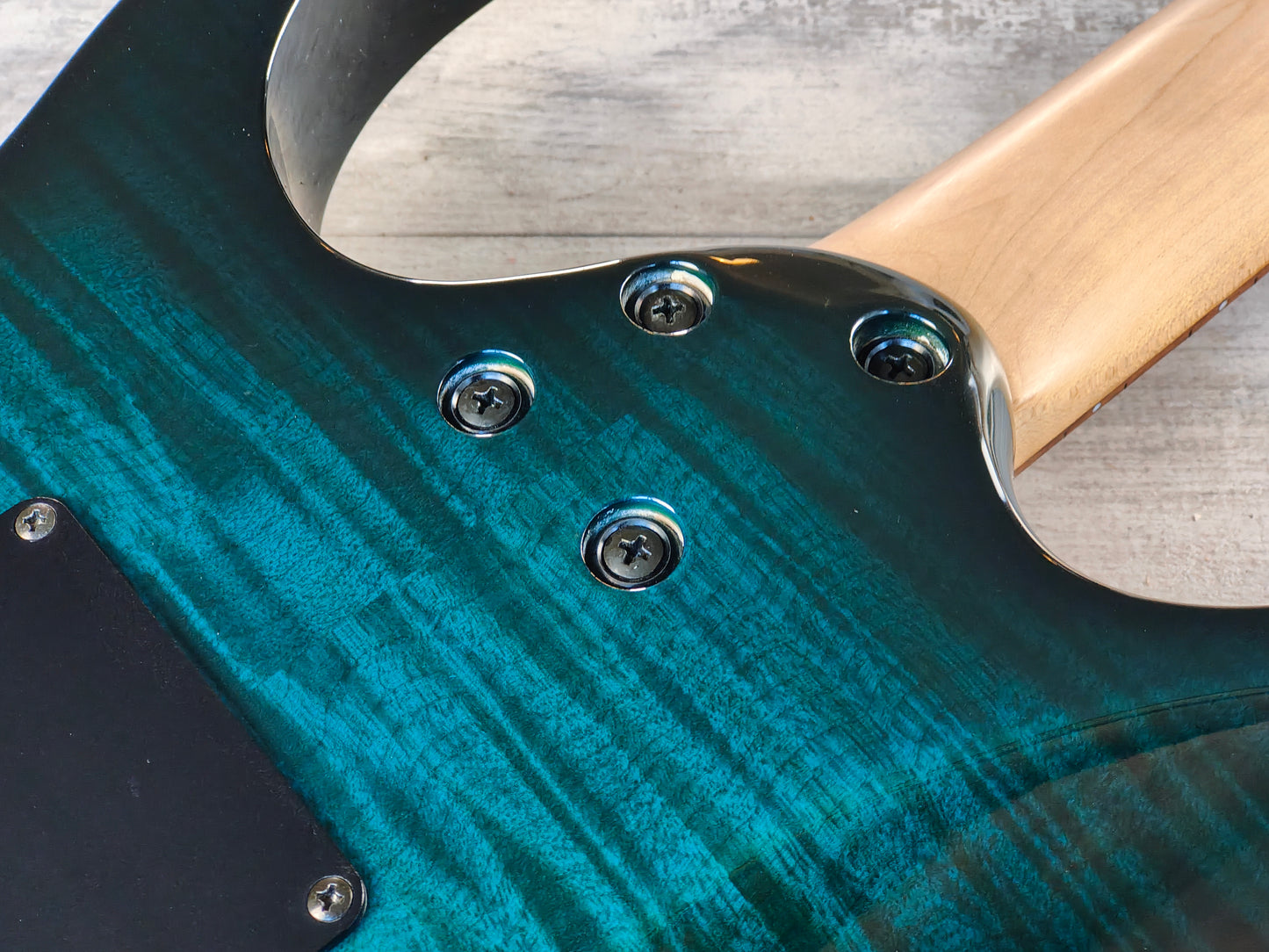 1995 Ibanez Japan RG380F HSH Superstrat (Transparent Green Burst)