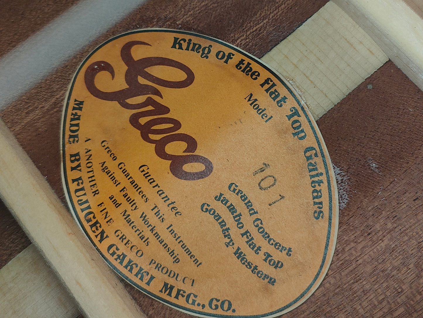 1978 Greco Japan Model 101 Dreadnought Acoustic (Brown Sunburst)