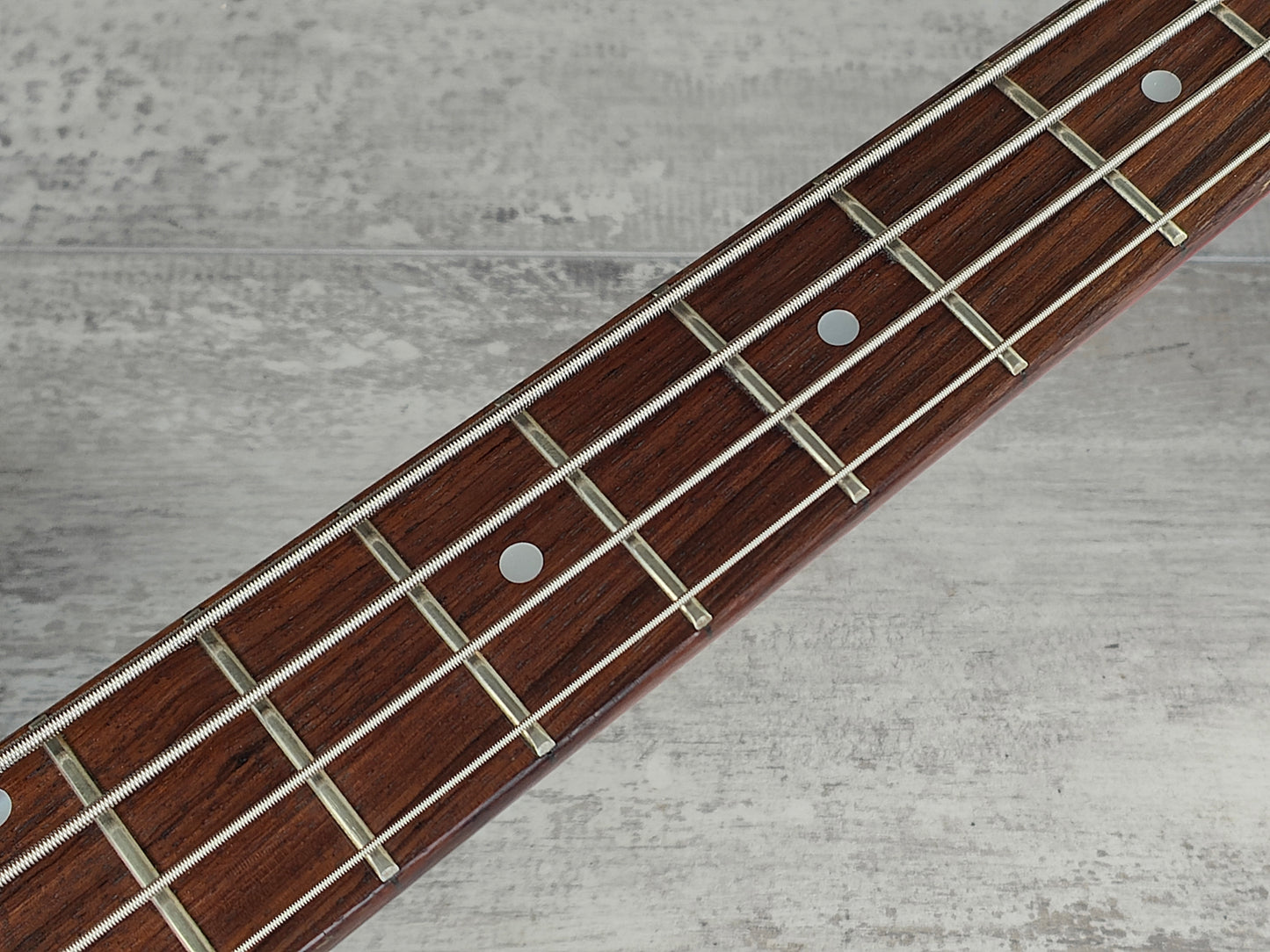 1990's Greco A-95 (Ampeg AUB-1) Scroll Bass (Black/Red Sunburst)