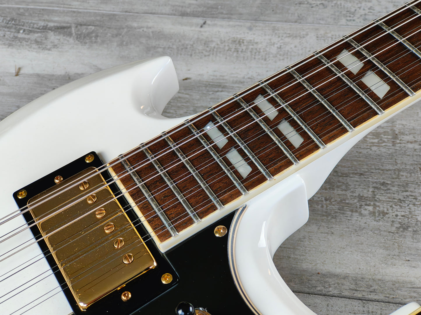 2015 Epiphone G-1275 Limited Edition Double Neck SG (Alpine White)