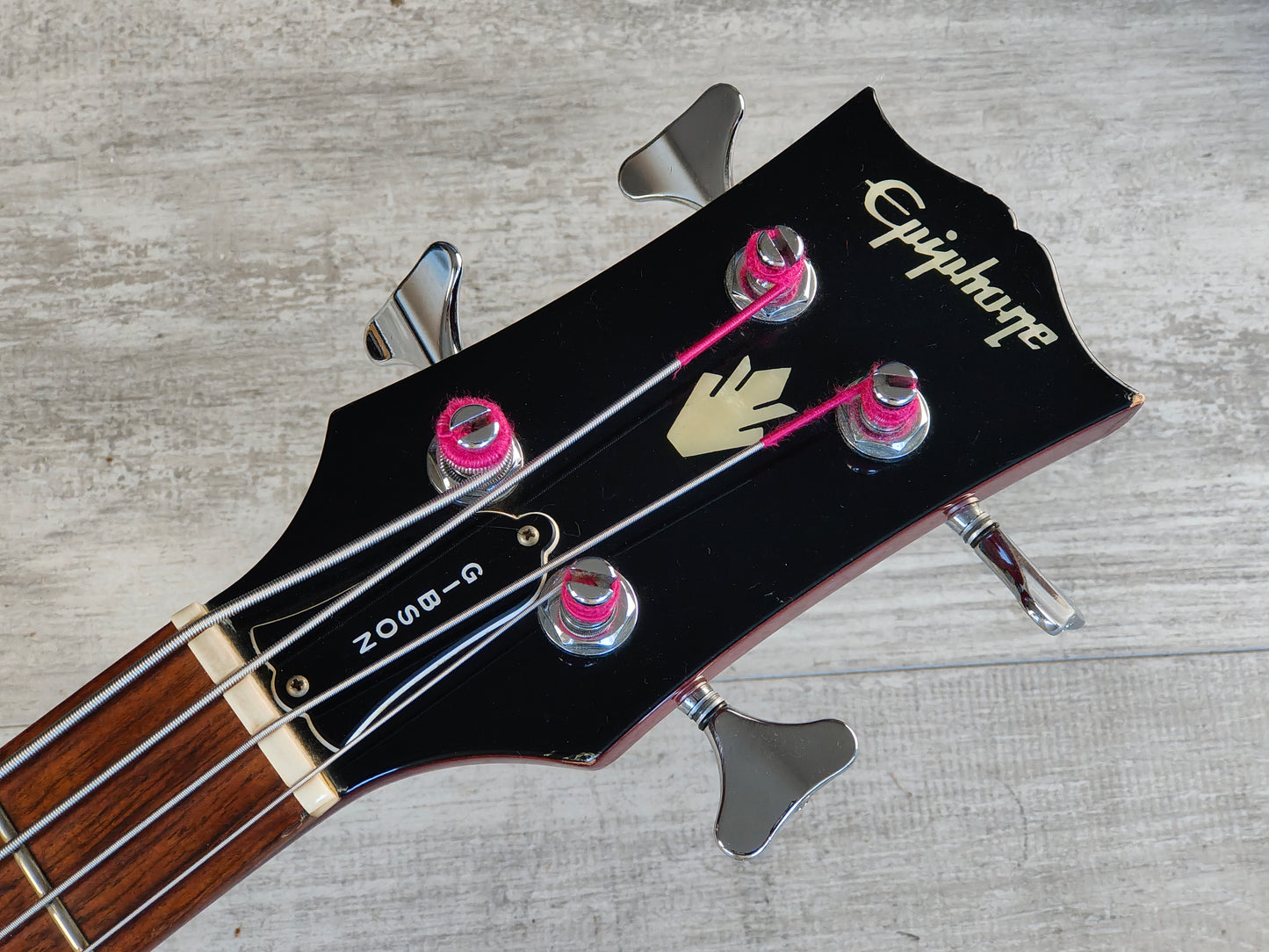 1999 Epiphone Japan EB-3 SG Double Cutaway Bass w/Hipshot Bridge (Heritage Cherry)