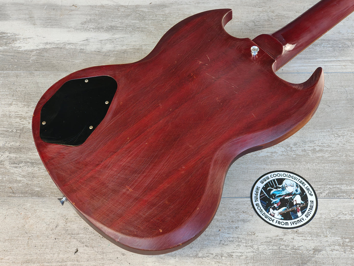 1999 Epiphone Japan EB-3 SG Double Cutaway Bass w/Hipshot Bridge (Heritage Cherry)