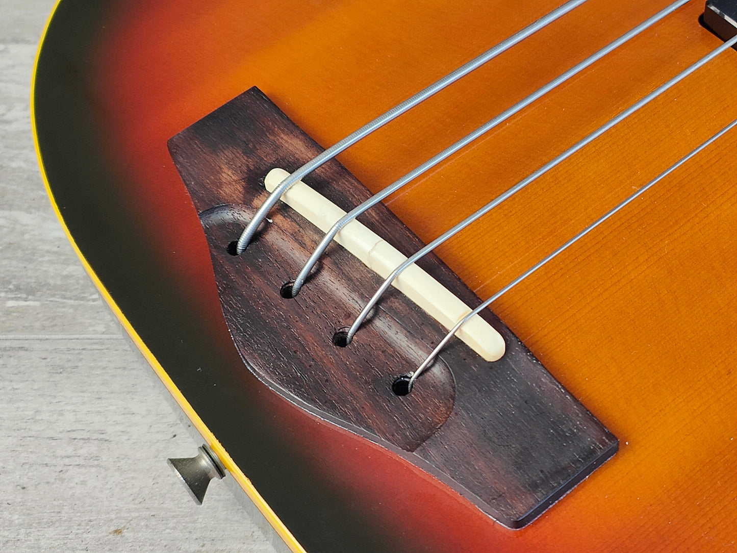 1991 Fender Japan PBAC-100FL Fretless Thinline Electric/Acoustic Precision Bass (Sunburst)