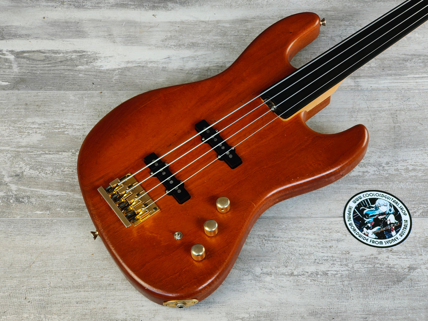 1990's Levinson Blade Japan B4 Fretless Jazz Bass (Stained Brown)