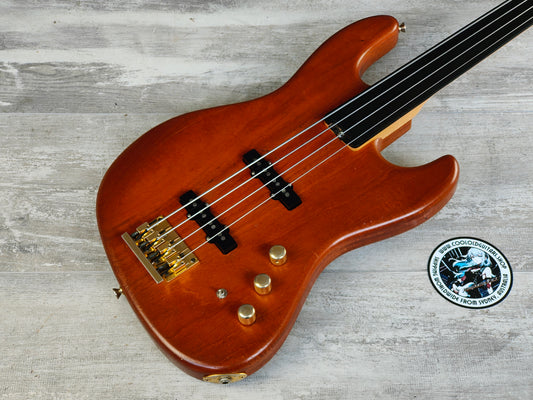 1990's Levinson Blade Japan B4 Fretless Jazz Bass (Stained Brown)