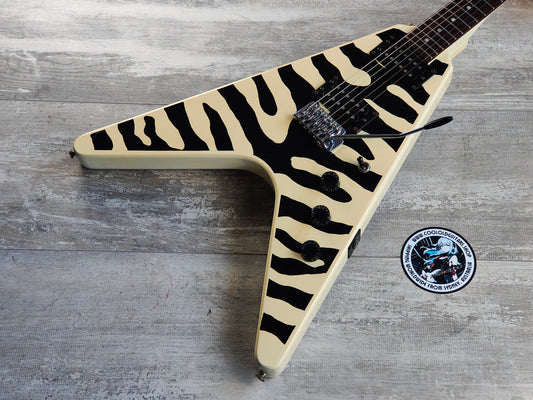 Rocky (by Cort) Flying V (Black & White Tiger Stripe)