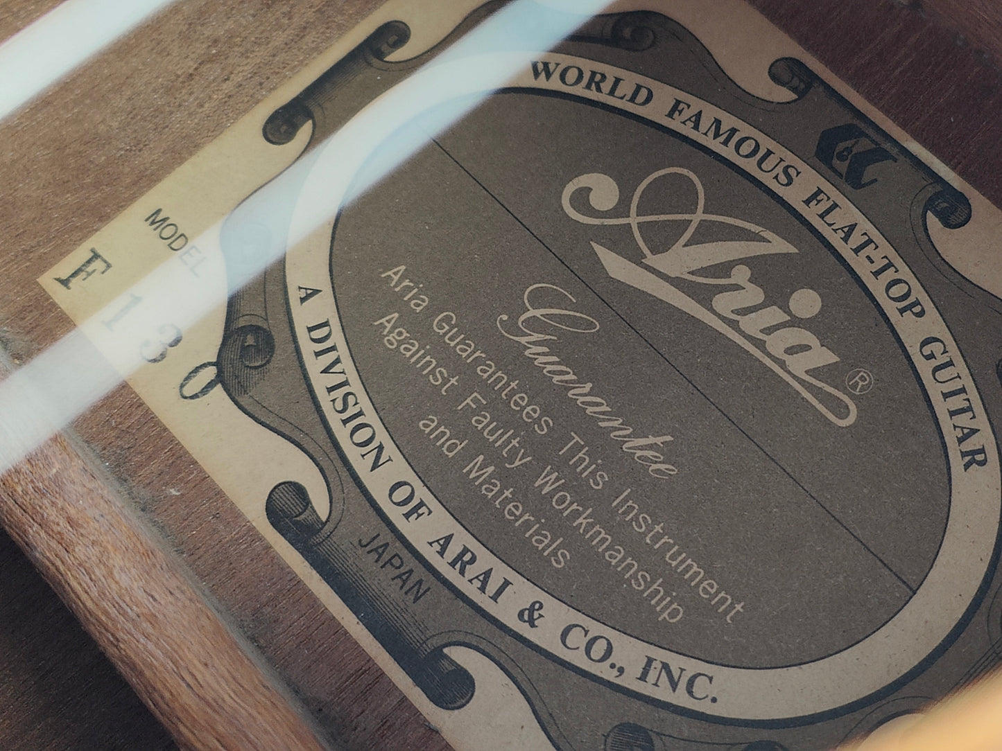 1970's Aria Japan F130 Folk Flat-Top Acoustic (Natural)