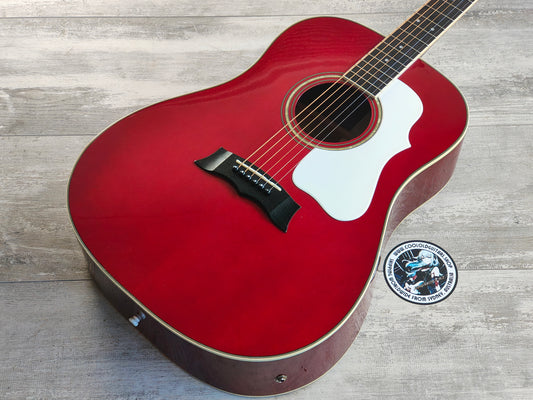 Morris G-35WR Electric Acoustic Guitar w/Pickup (Wine Red)