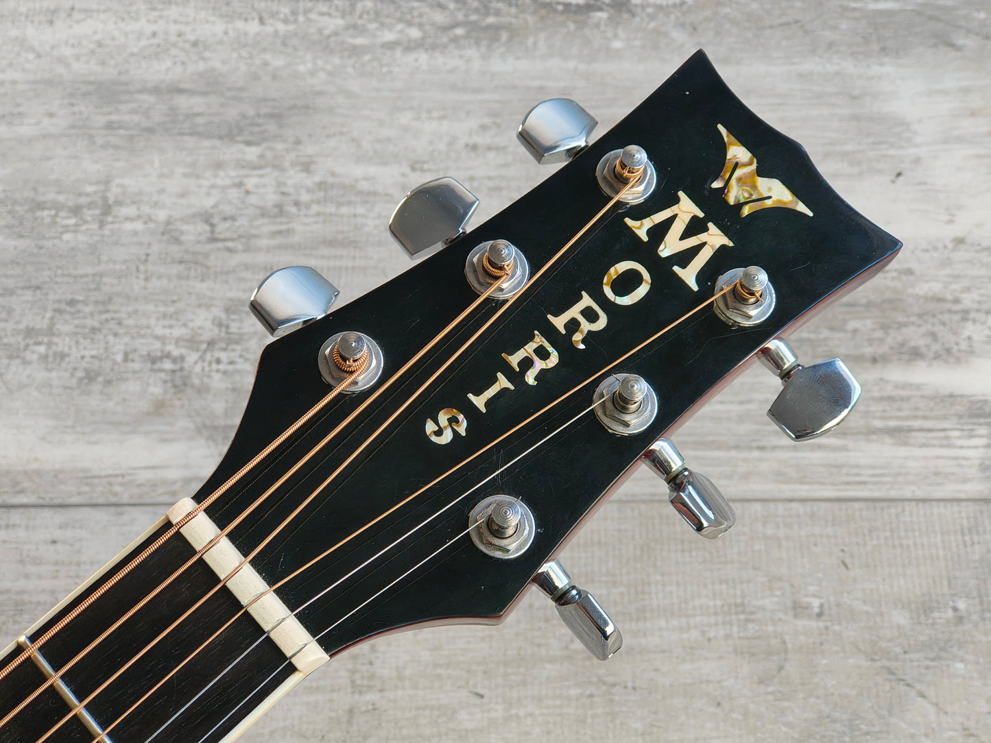 Morris G-35WR Electric Acoustic Guitar w/Pickup (Wine Red)